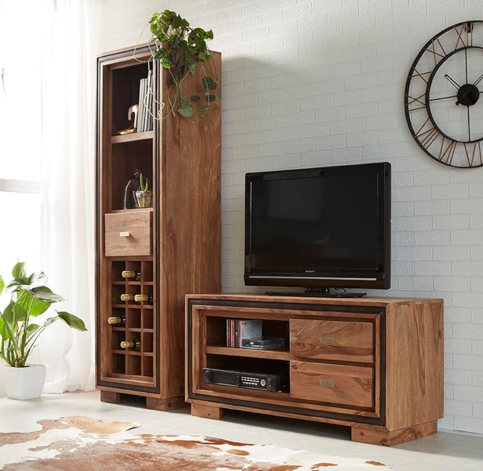 image 1 of Jockey Sheesham Wine Bookcase | Brown