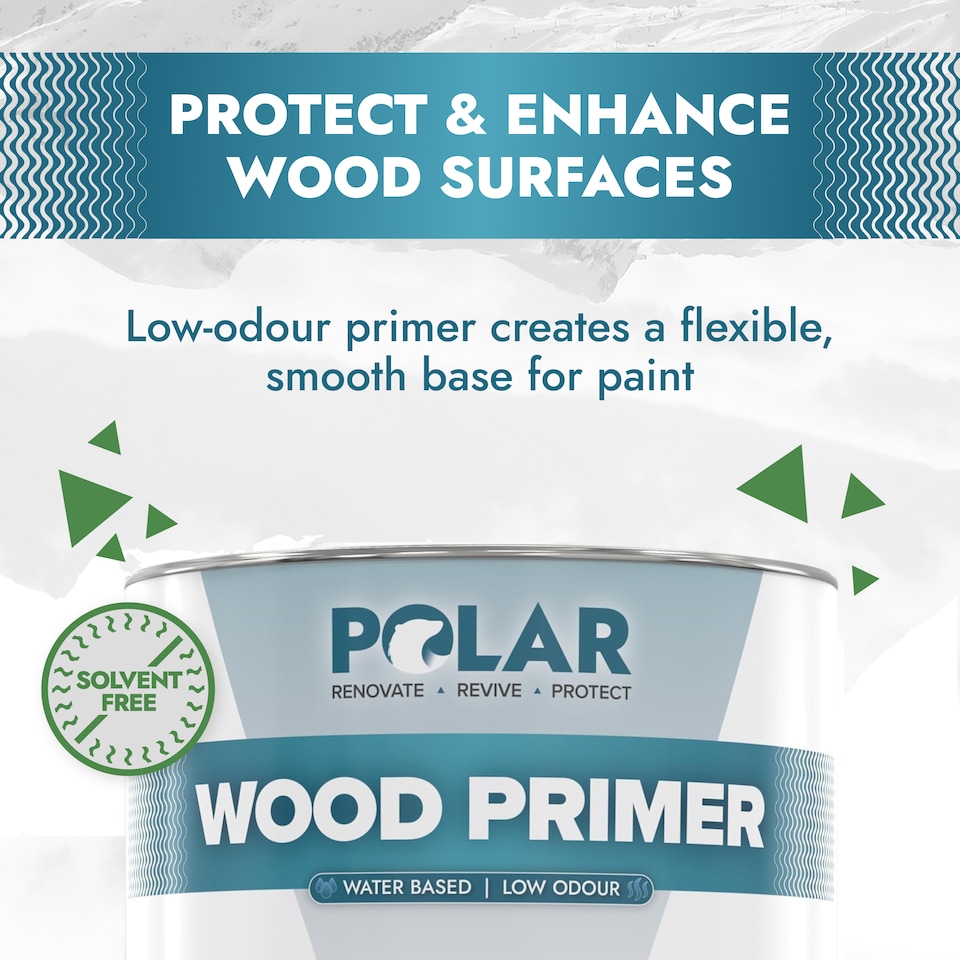 image 1 of Polar Wood Primer Undercoat Water Based Interior & Exterior | White | White | 1 litre