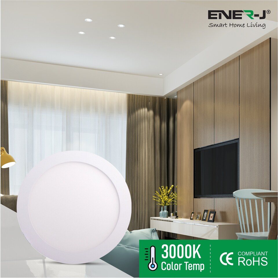 24W Recessed Round LED Mini Panel 280mm diameter 3000K