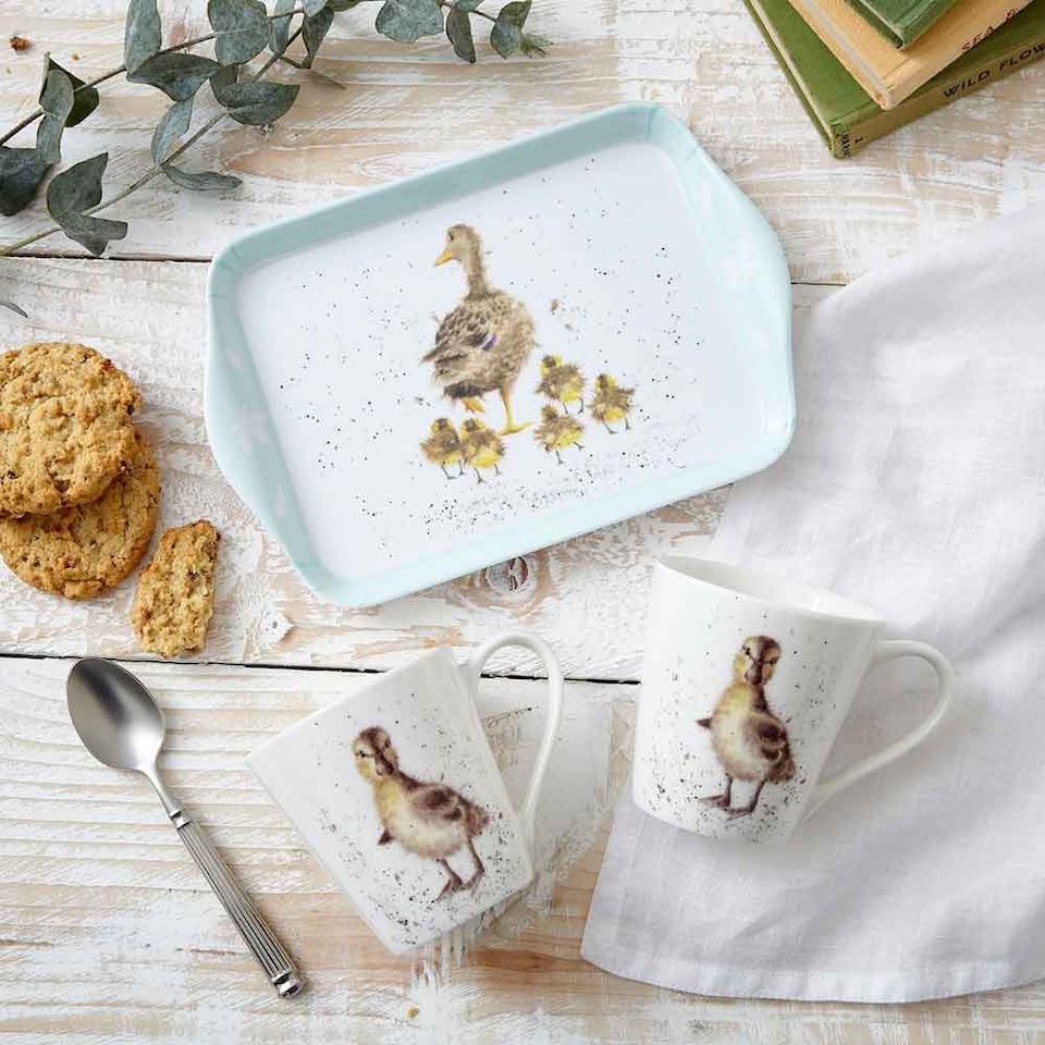 image 1 of Wrendale Designs Lovely Mum Porcelain Mug & Melamine Tray Set | Multi | 3