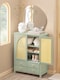 image 7 of SoBuy Sideboard Storage Cabinet with 4 Drawers & 2 Rattan Doors, Green, 27.6x13.4x35.4 inches, 26.6 kg - FSB72-GR
