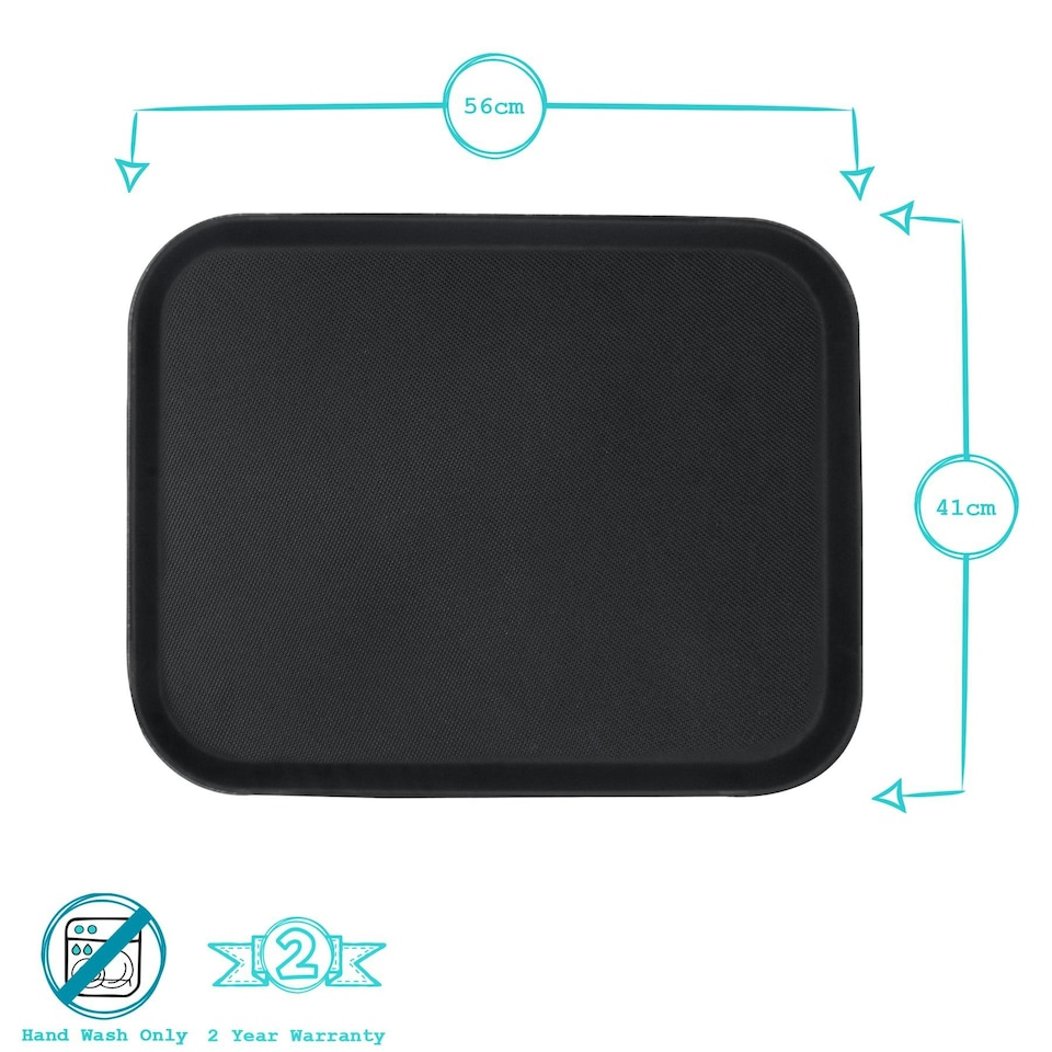 image 1 of Argon Tableware Rectangle Non-Slip Serving Tray - 56cm x 41cm - Black Black