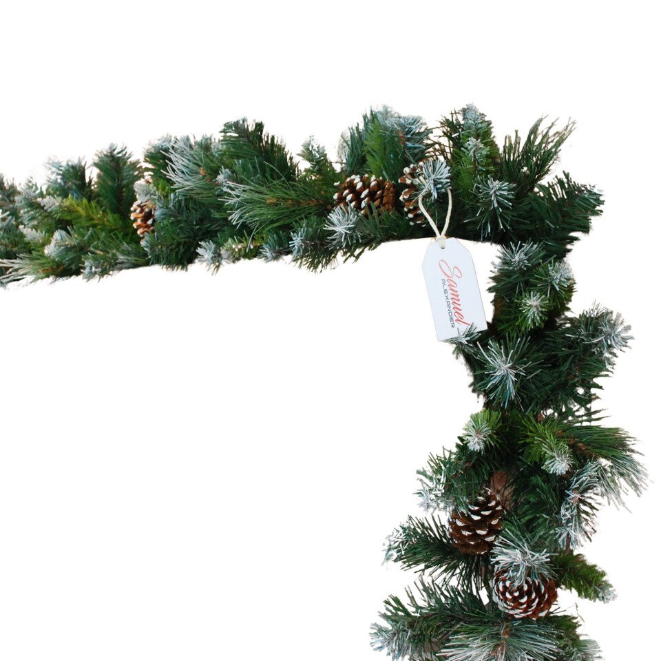 image 1 of Pack of 4 x 2.7m (9ft) x 20cm Canadian Pine Christmas Garland Plain Green
