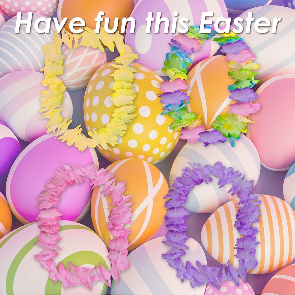 image 1 of PMS Easter Leis Pack of 4 - Multicolour Plush 53cm x 12cm
