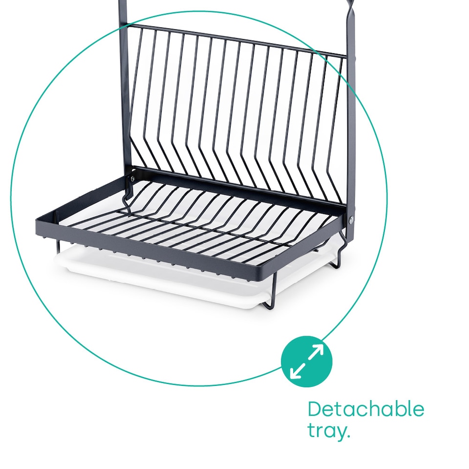 image 1 of Hanging Dish Drainer Black