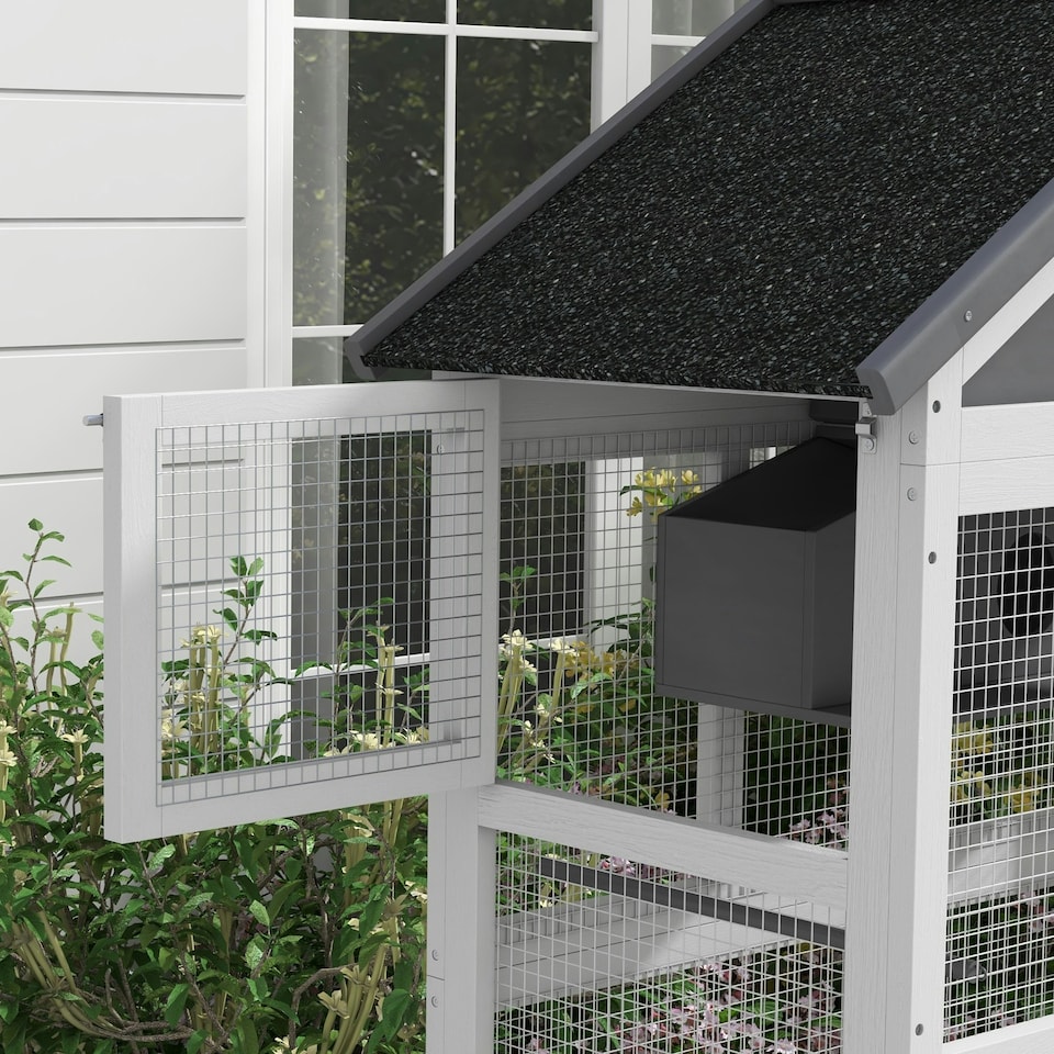 image 1 of PawHut Bird Cage w/ Stands for Finches, Parakeets, Small Birds - Grey
