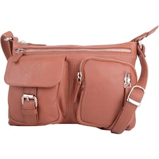 London Leathergoods Womens Smooth Genuine Leather Cross Body / Shoulder Bag | Brown | Tan