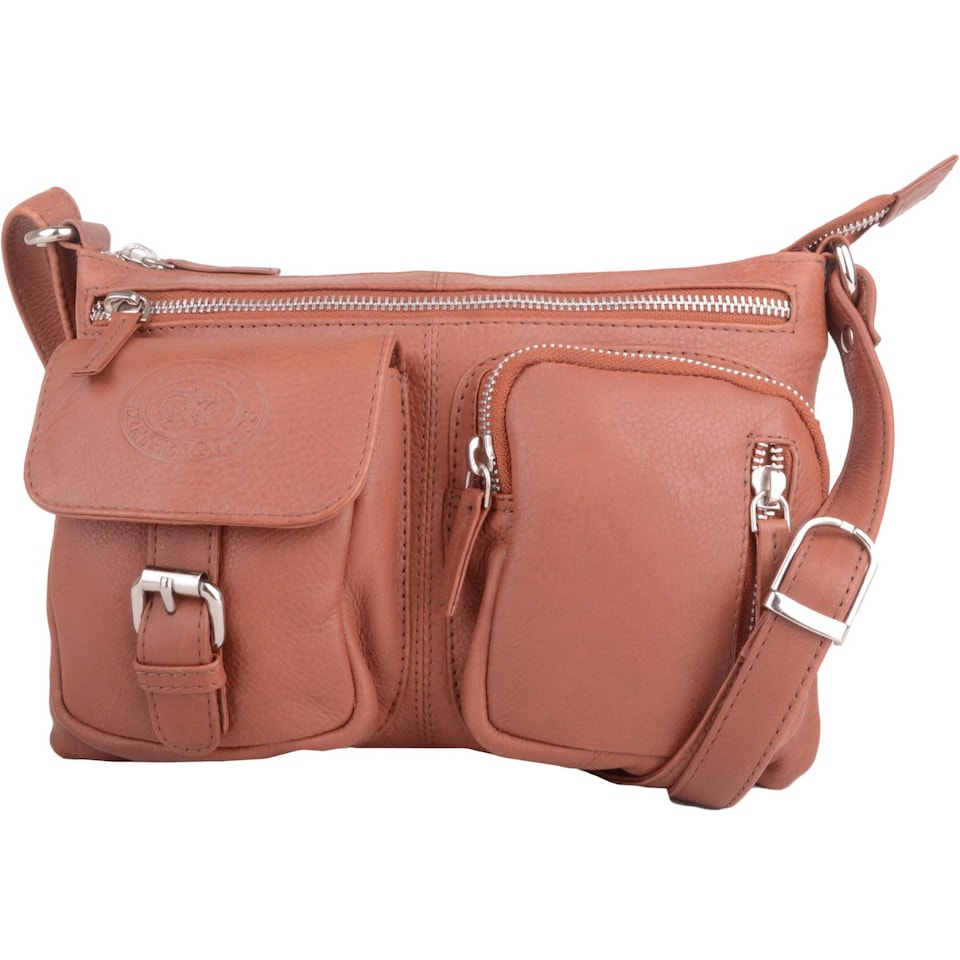 image 1 of London Leathergoods Womens Smooth Genuine Leather Cross Body / Shoulder Bag | Brown | Tan