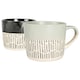 image 1 of Nicola Spring Ceramic Dipped Dash Coffee Mugs - 475ml - Black/Grey