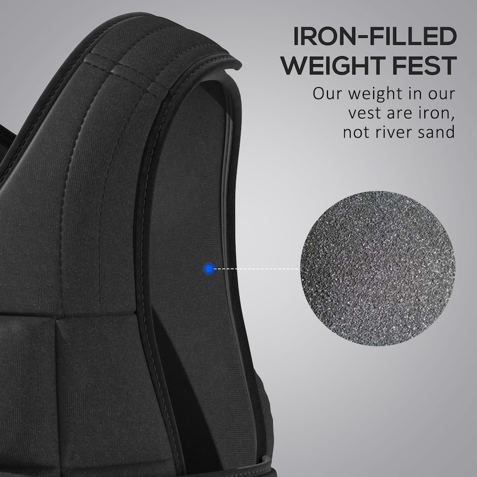 image 1 of HOMCOM 20KGS Adjustable Weight Vest Running Gym Training Weight Loss, Black | Black | Black