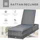 image 3 of Outsunny PE Rattan Sun Lounger, Five-level Adjustable Recliner Bed Chair with Soft Padded Cushion for Patio, Garden, Mixed Grey