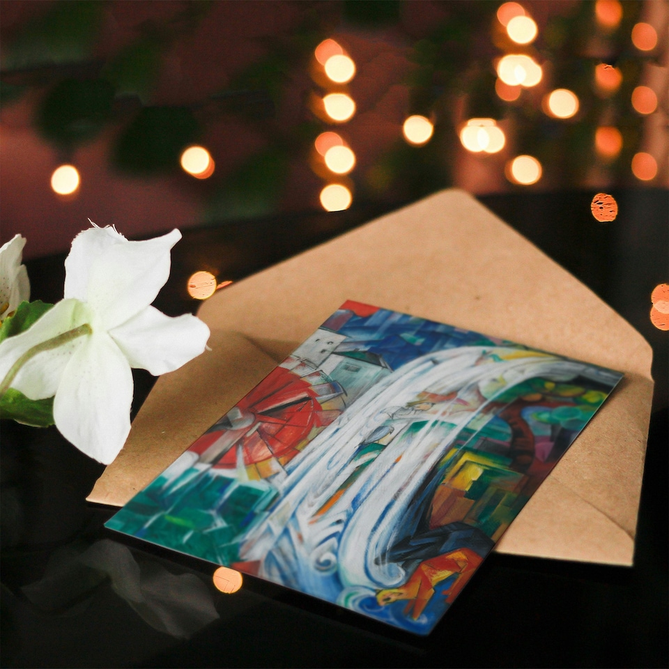 image 1 of Franz Marc Art Card The Bewitched Mill Colourful Painting