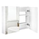 image 1 of HOMCOM Bathroom Mirror Cabinet Wall Mounted, Modern Bathroom Wall Cabinet with 2 Mirrored Doors and Adjustable Shelf, 80 x 15 x 60 cm, White