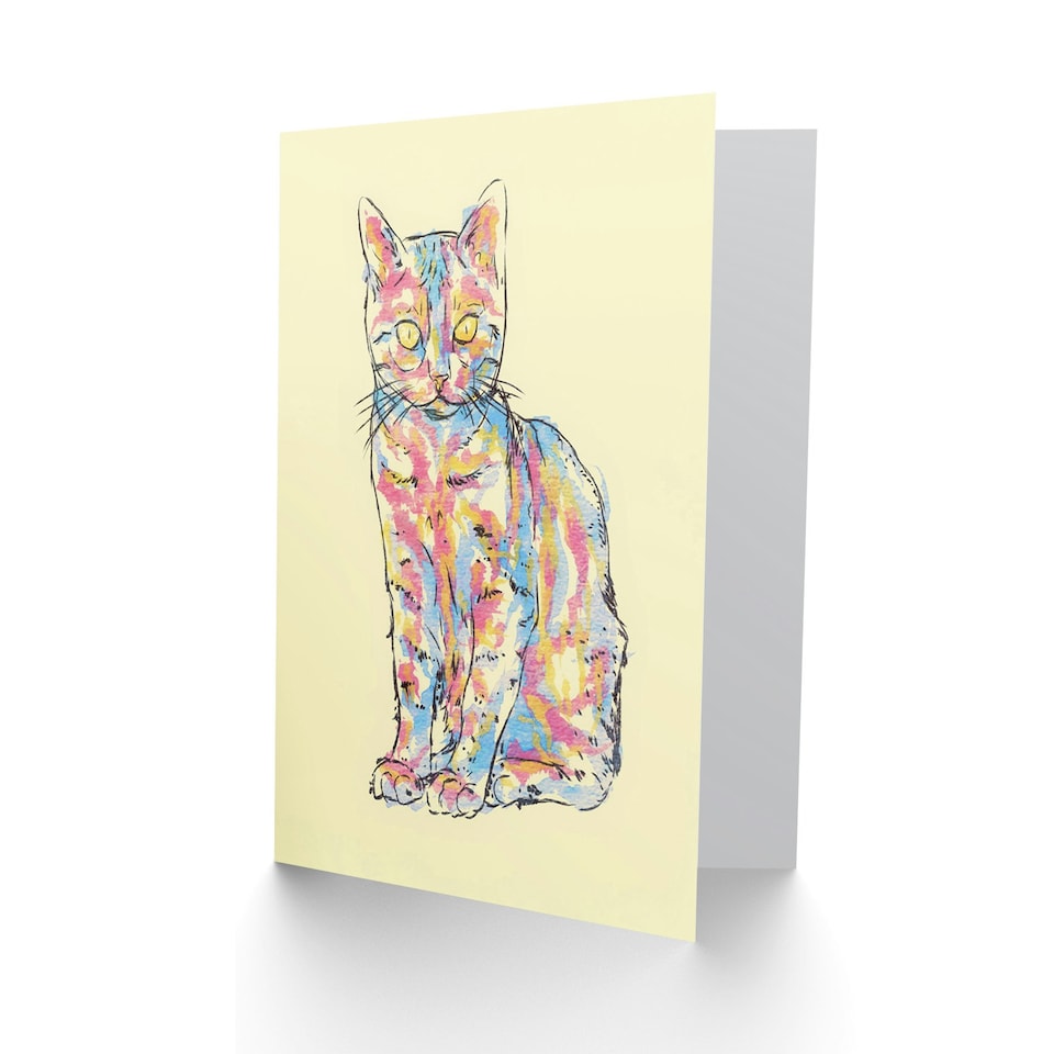 image 1 of Watercolour Animal Nature Pet Kitten Cat Art Card