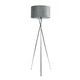 image 1 of ValueLights Camden Chrome Tripod Floor Lamp Grey Velvet Shade & Bulb | Grey