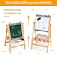 image 7 of COSTWAY 3-in-1 Foldable Kids Easel Kids Wooden Art Easel Double Sided Blackboard Chalks