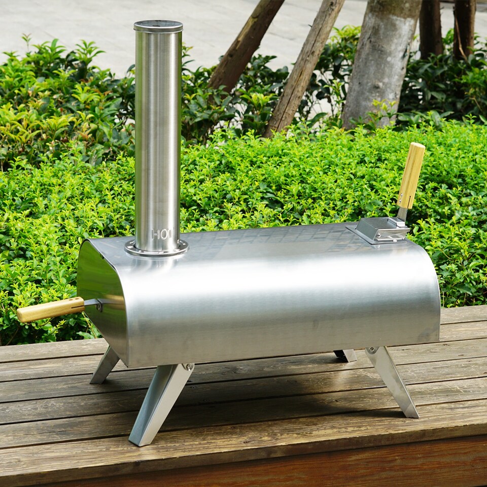 image 1 of Gr8 Garden Pizza Oven Portable 12 inch Wood Pellet BBQ Stainless Steel Outdoor Grill Cooker