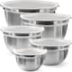 image 1 of Mixing Bowl Set of 5, Stainless Steel Nesting Bowls for Meal Preparation Kitchen Baking Air Tight Black lids (Copy)