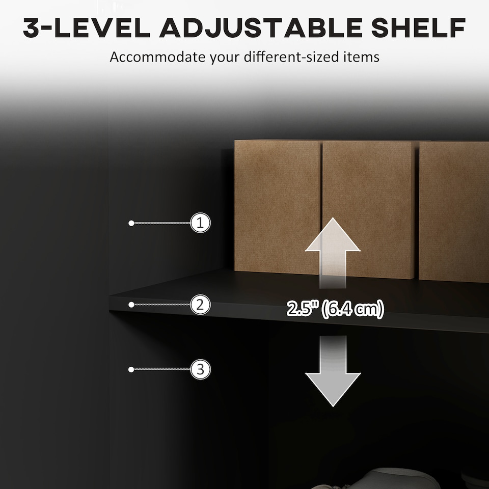 image 1 of HOMCOM Sideboard Buffet Cabinet with Adjustable Shelves, Black | Gold | Black with gold handles and legs