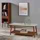 image 2 of Teamson Home Wooden Coffee Table Faux Marble Finish Modern Design