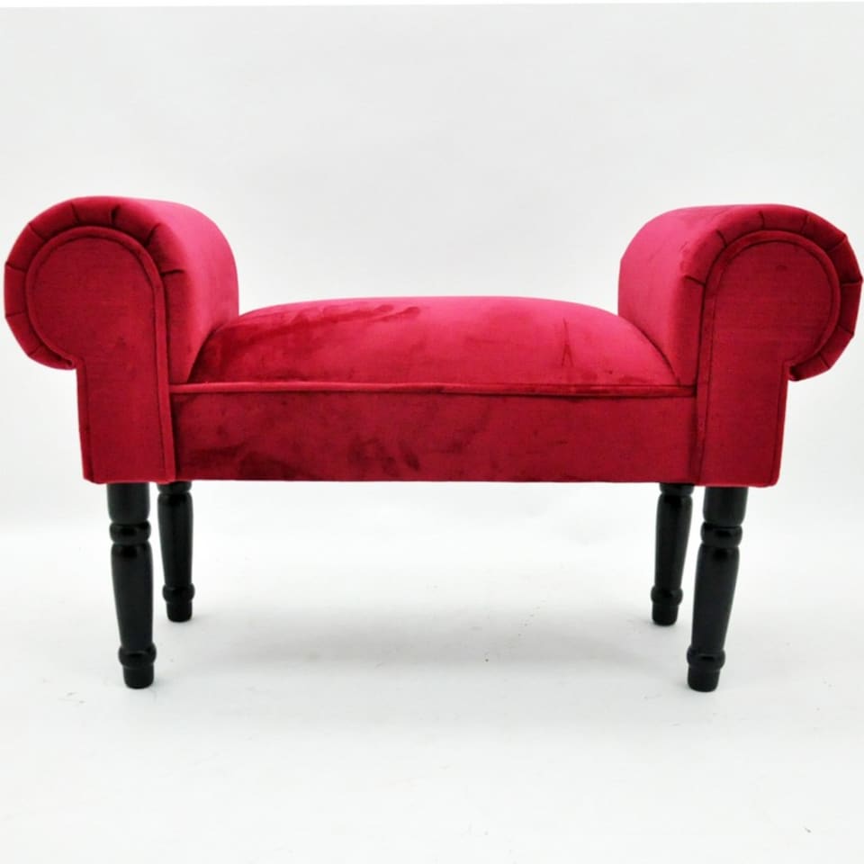 Window Seat Bench - Velvet - L30 x W86 x H52 cm - Red | Red