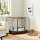 image 2 of PawHut Heavy Duty Dog Crate, Large Dog Cage with Wheels and Tray