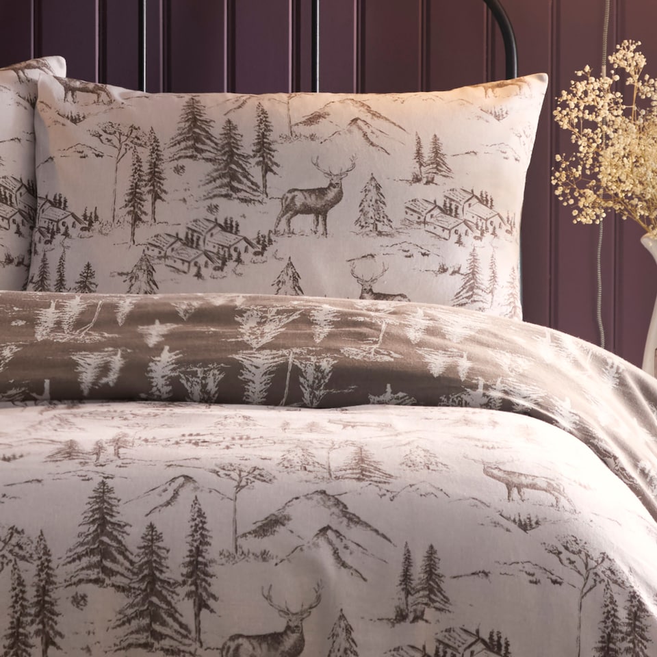 image 1 of D & D Alpine Stag Duvet Cover Set Natural