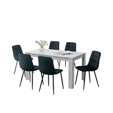 Dining Table Set with 6 Chairs Dining Room and Kitchen table set of 6 Grey