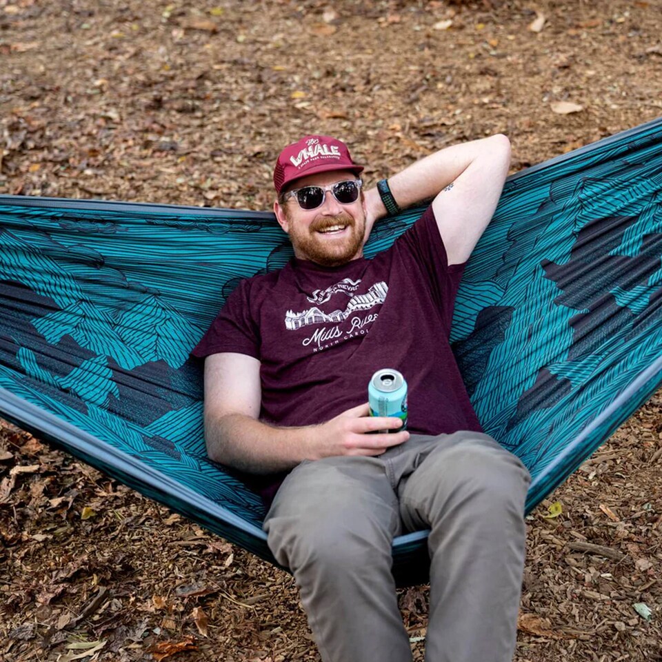 image 1 of DoubleNest Printed Hammock - Lightweight Durable Portable Camping Hammock | Purple | Purple