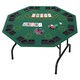 image 2 of HOMCOM 8 Player Folding Games Poker Table with Chip Cup Holder Steel Base Felt Top Octagon Blackjack Green