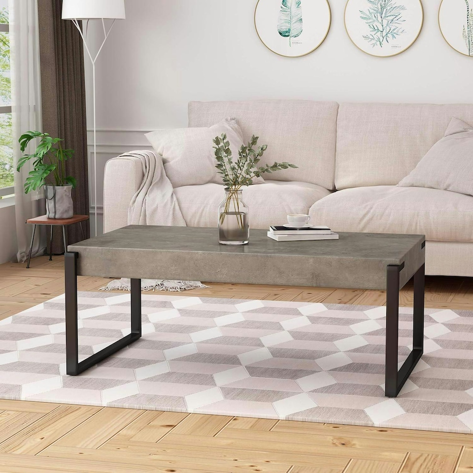 image 1 of Concrete Effect Coffee Table - Modern Minimalistic Design N/A