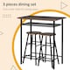 image 4 of HOMCOM Bar Table Set, Bar Table and Stools Set, Footrest and Storage Shelf, for Kitchen, Dining Room, Pub, Cafe, Black and Oak