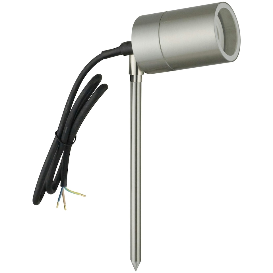 image 1 of Set of 2 Blaze - Stainless Steel Outdoor Spike Lights Silver | Clear