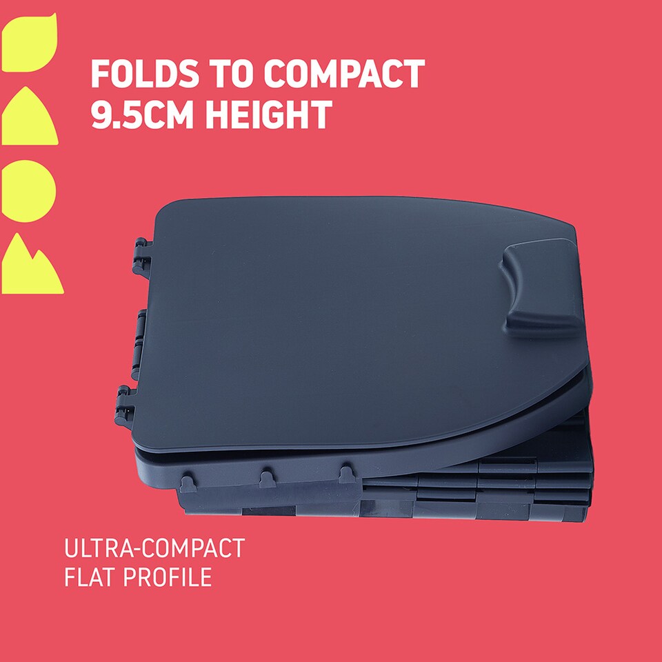 image 1 of Hillington Portable Camping Toilet 150kg - Foldable with Padded Seat & Complete Accessory Kit - Blue