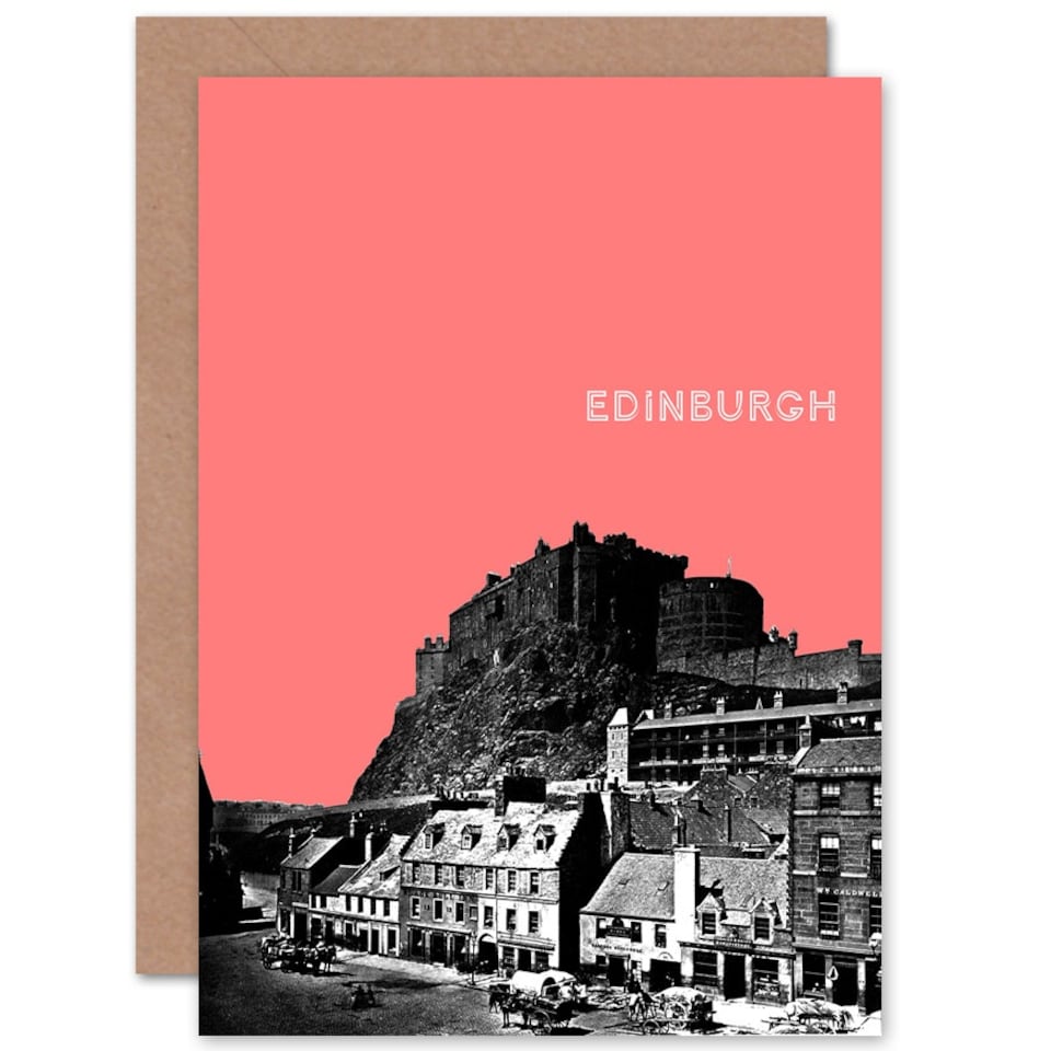 image 1 of Grassmarket Edinburgh Coral Scottish Scotland Card