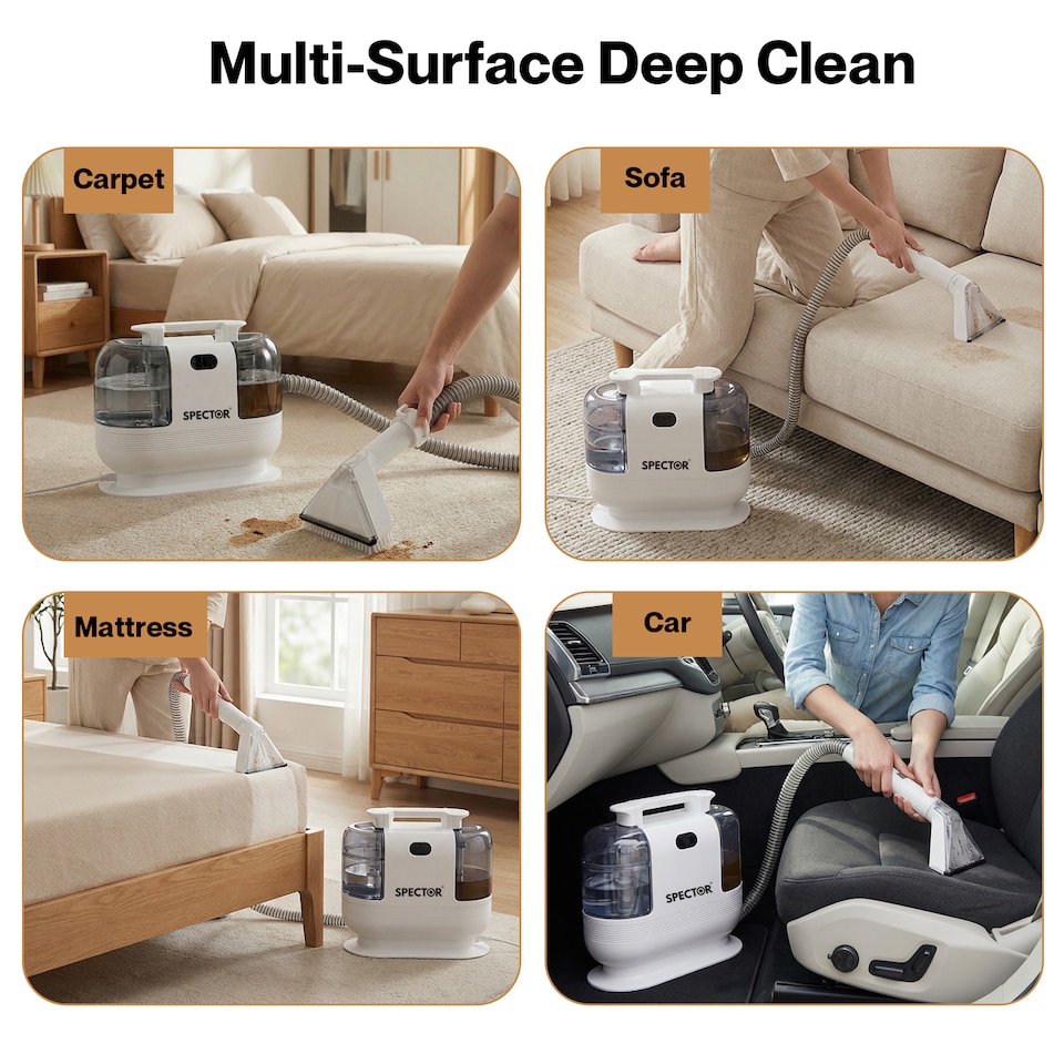 image 1 of Spector Carpet Cleaner Portable Handheld Cleaner Upholstery Cleaning Machine