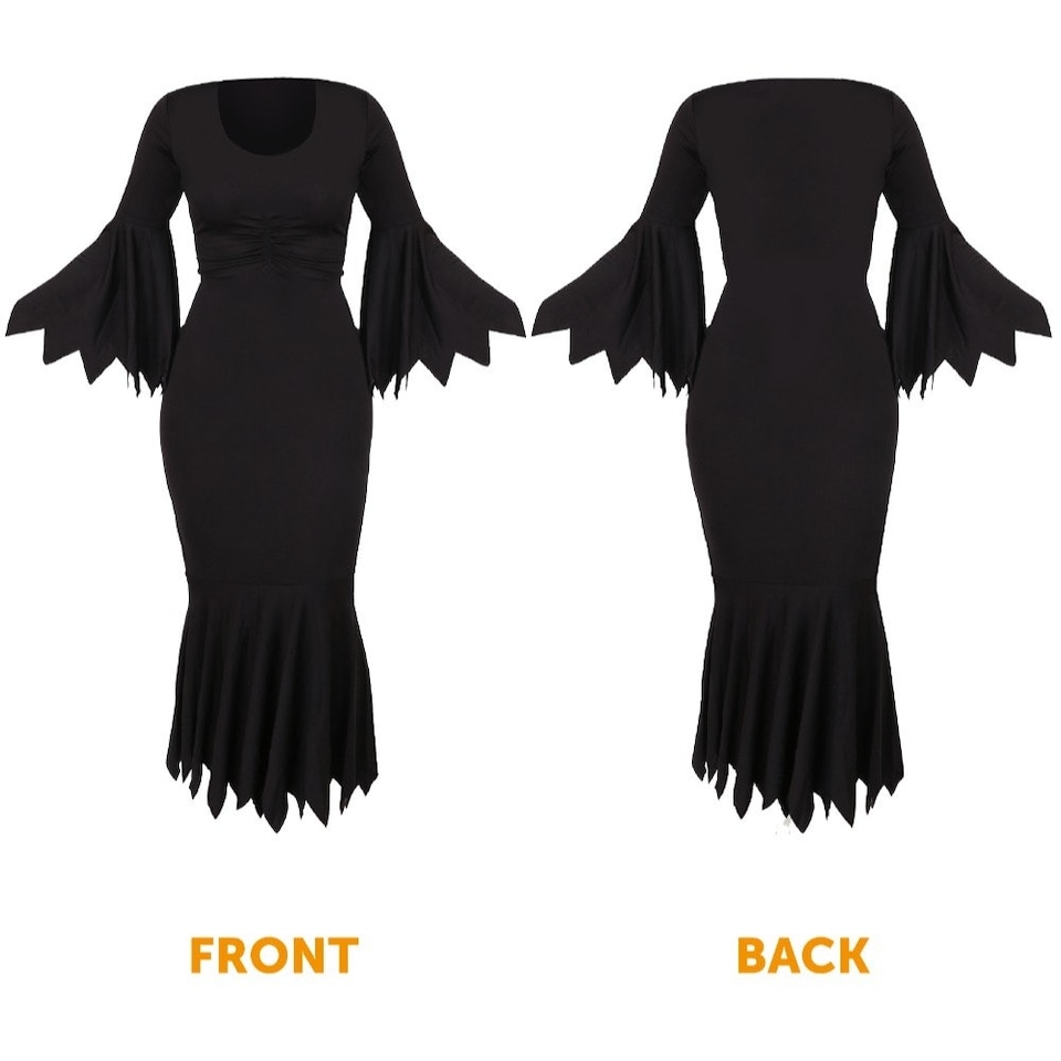 image 1 of Evil Dog Lady Costume - Gloves, Boa & Cig Holder Black | 3XL