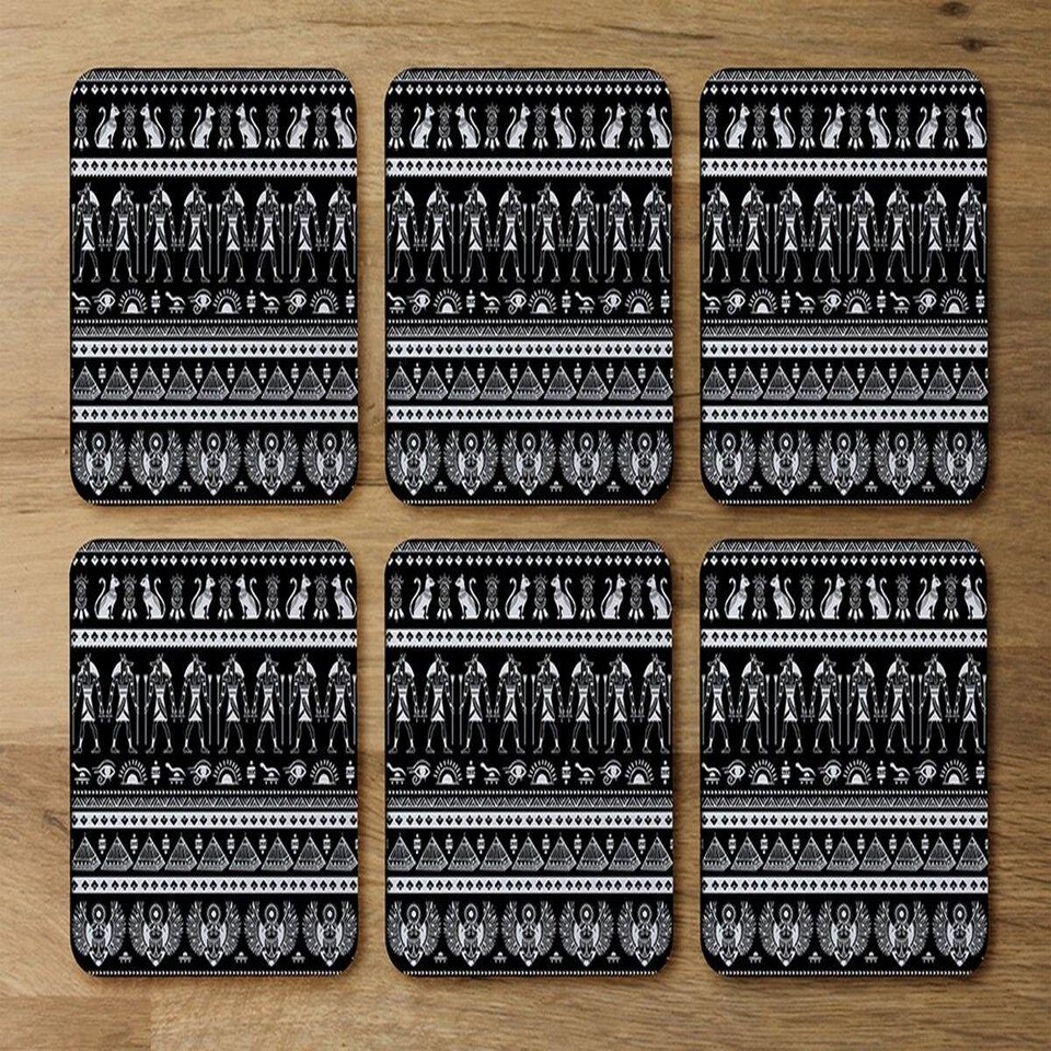 image 1 of Heiroglyphs on Black (Coaster)