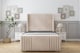 image 1 of Sloomy Camden Sand Naples Bed Frame With Mattress With 50"  Upholstered Wingback Headboard 4' Small Double