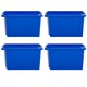 image 1 of Wham Stack & Store 4 x 35L Plastic Storage Boxes | Blue | 4