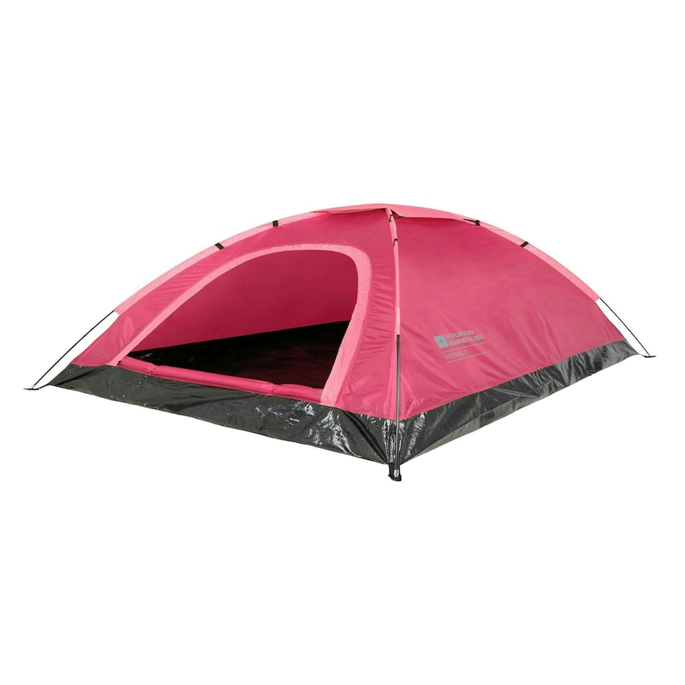 image 1 of Mountain Warehouse Festival 2 Man Tent - Water Resistant Two Person Dome Camping Green | Bright Green | One Size