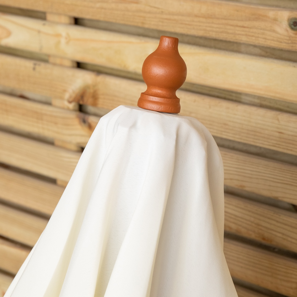 image 1 of Samuel Alexander 2.7m Outdoor Wooden Garden Parasol Sun Shade with Carry Bag in Cream
