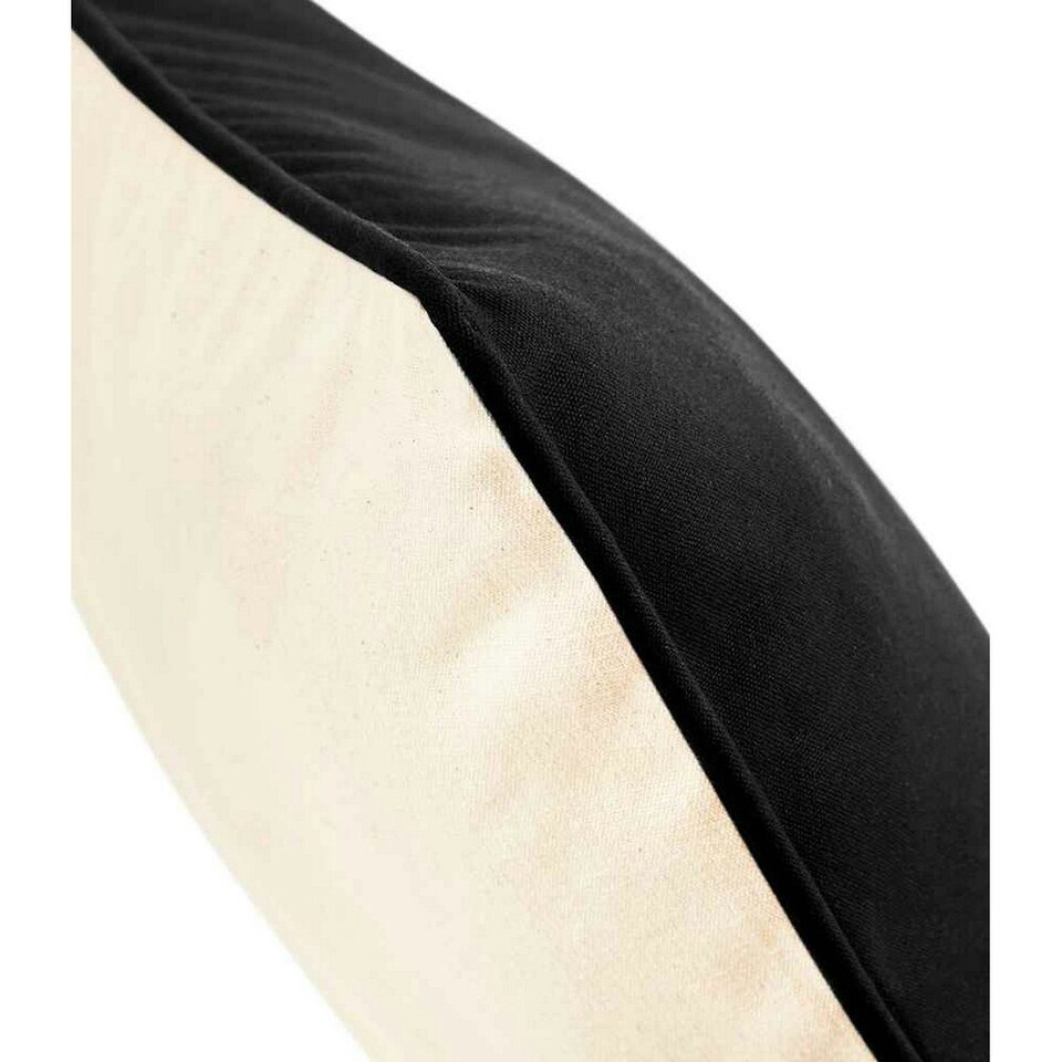 image 1 of Westford Mill Fairtrade Piped Cushion Cover - Natural/Black - One Size