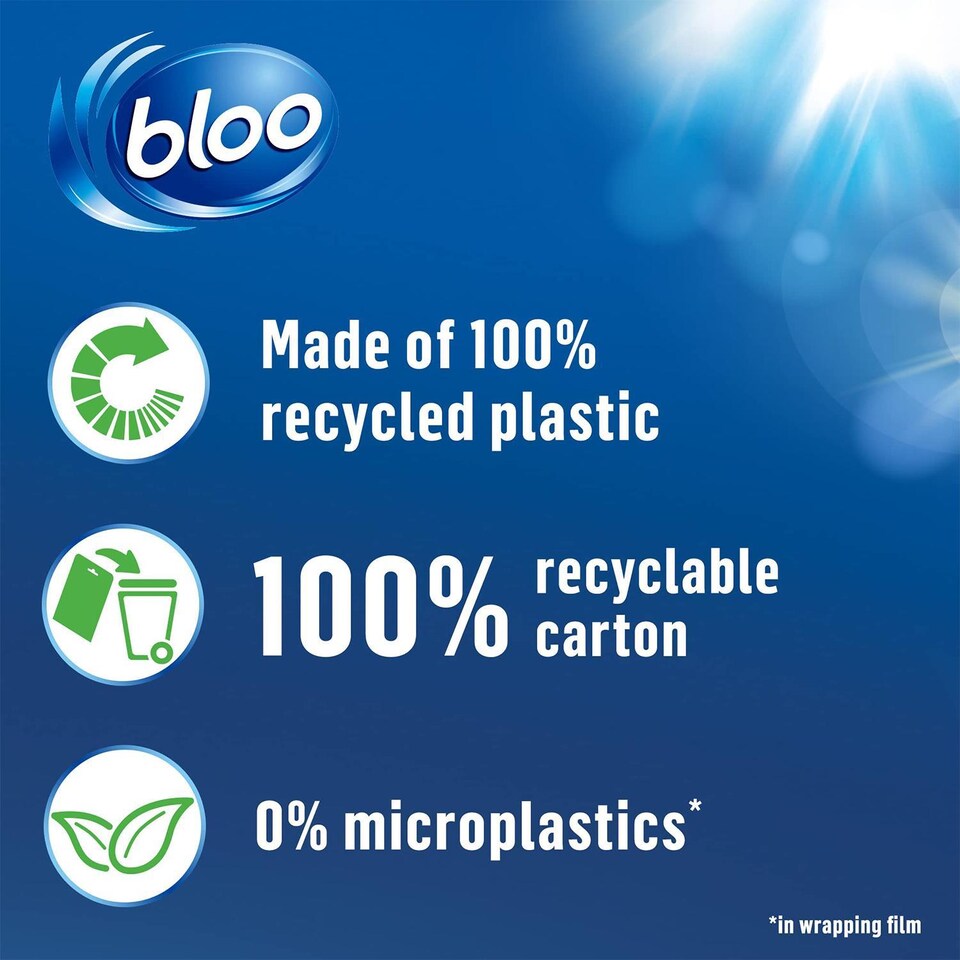 image 1 of Bloo Toilet Blocks Original Blue Clean+Fresh with Fresh Fragrance 4x50g, 14 Pack | Multi | 14 Pack | 14