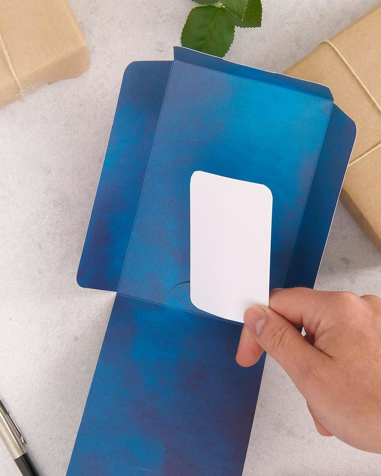 image 1 of Aqua Watercolour Multipack of 6 Money Wallets Gift Card