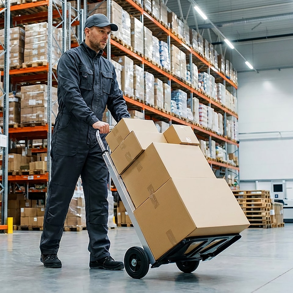 image 1 of Foldable Hand Trolley 90kg Lightweight Compact Luggage Wolf