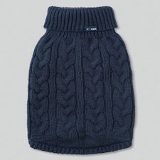 Cable Knit Pullover Dog Jumper - Navy