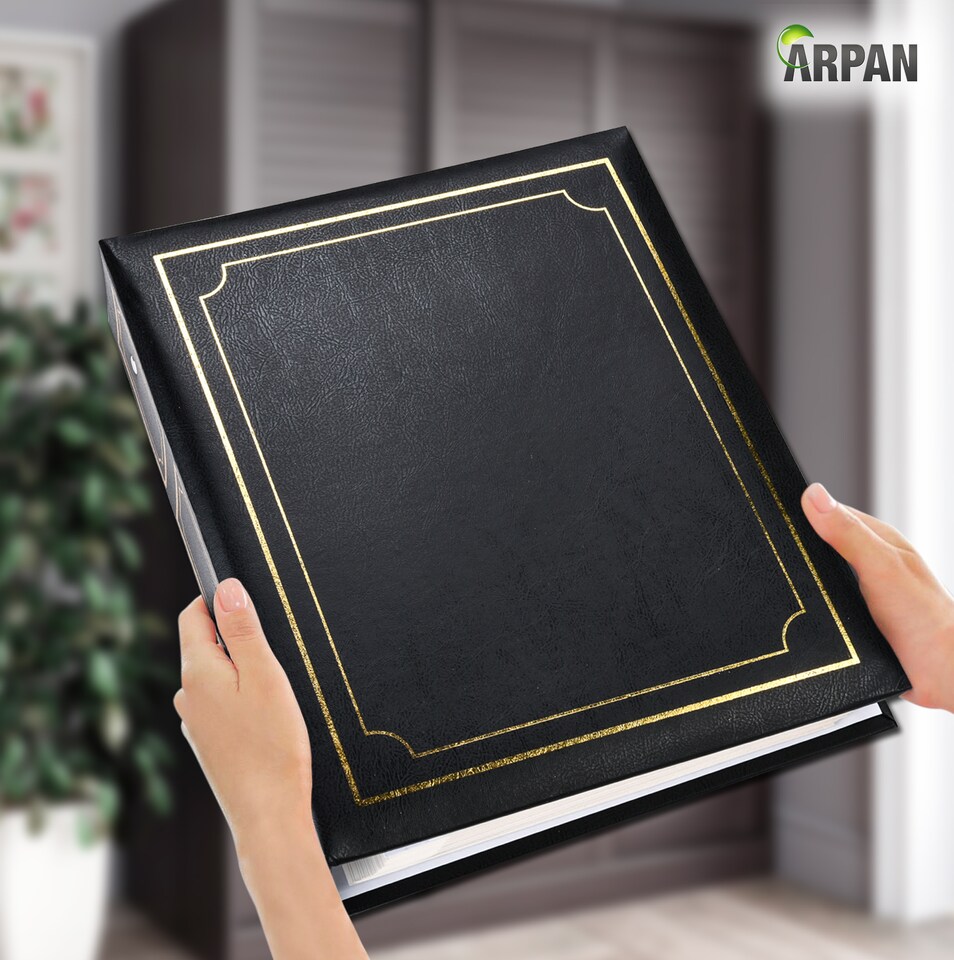 image 1 of Large Self Adhesive Ring Binder Photo Album – 40 Sheets / 80 Sides – Traditional Sticky Page Memory Scrapbook Album