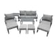 image 1 of Fimous 9 Seat Outdoor Garden Furniture Set Aluminium Lounge 3 Seat Sofa Oblong Coffee Table Sets with Chair 4 Stools Side Table Dark Grey