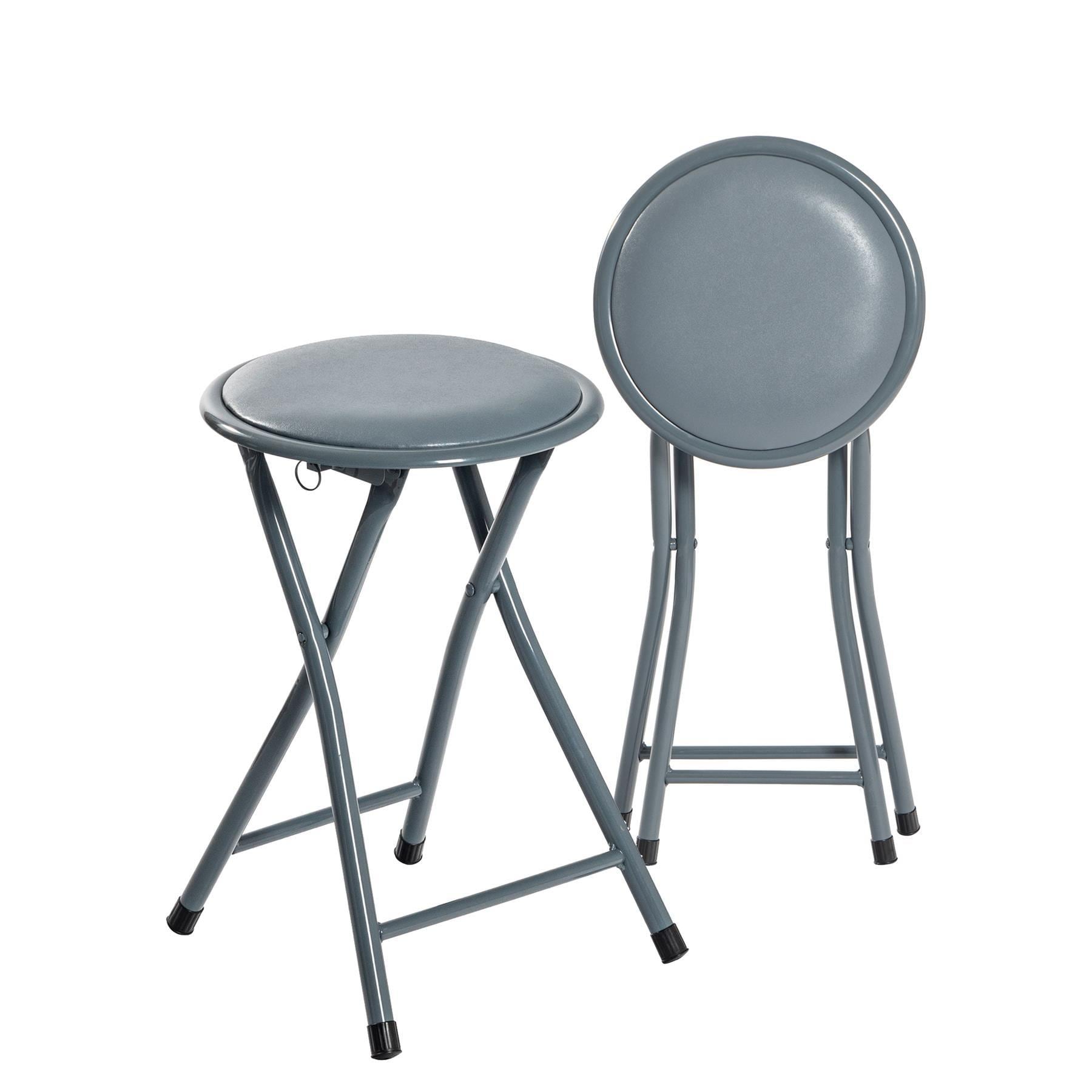 Harbour Housewares Padded Folding Stools - Grey - Pack of 4